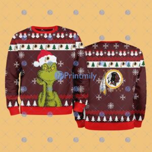 Washington Commanders NFL The Grinch Funny Merry Christmas Ugly Sweater 3D For Fan New Idea Product Photo 1