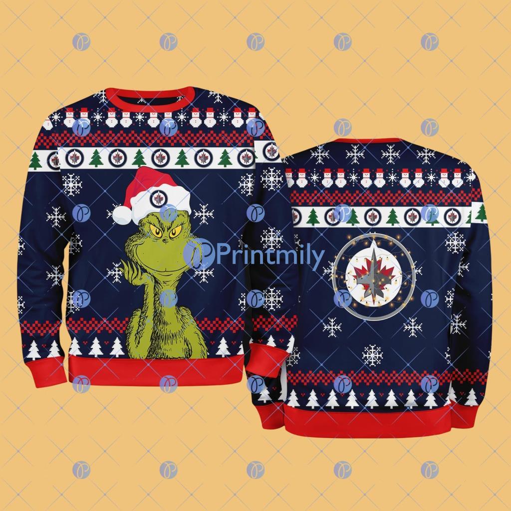 Winnipeg Jets The Grinch Funny Merry Christmas Uglly Sweater 3D Gift For Fans 2 Winnipeg Jets The Grinch Funny Merry Christmas Uglly Sweater 3D Gift For Fans Product Photo 1